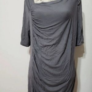 XL Long Side Cinch Gray Top